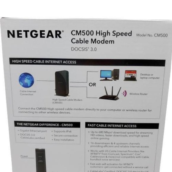 NETGEAR CM500-100NAS DOCSIS 3.0 High Speed M - Picture 6 of 11